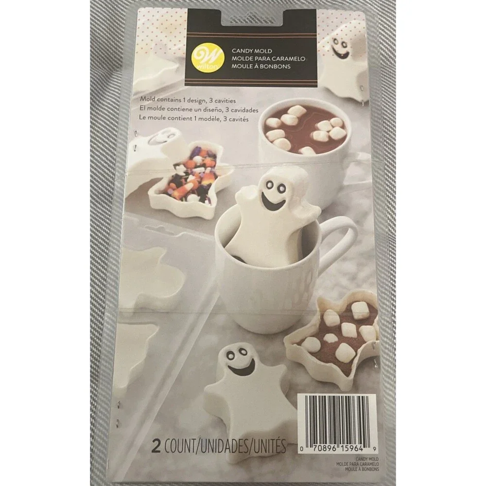3 Wilton Candy Molds-Ghosts.  1 Design - 3 Mold Cavities.